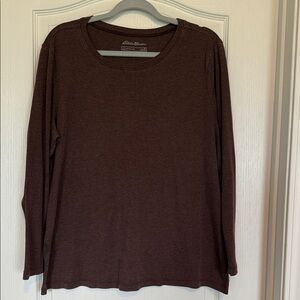 Eddie Bauer Women's Dark Raisin Brown Long Sleeve Tee